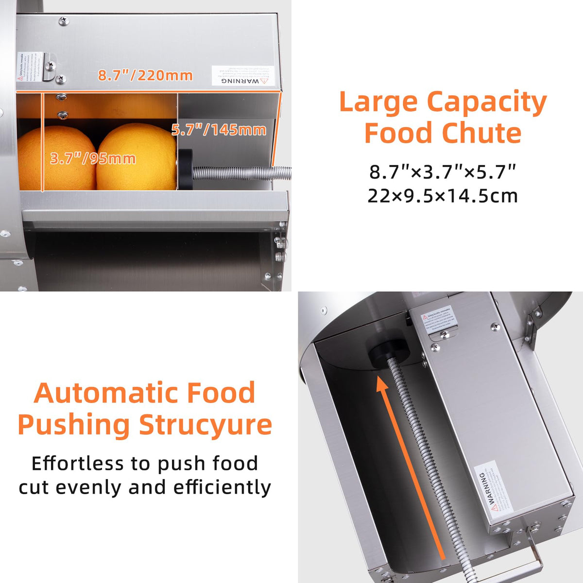 Electric Vegetable Slicer, Stainless Steel 2 IN 1 Manual & Electric Food Slicer P215