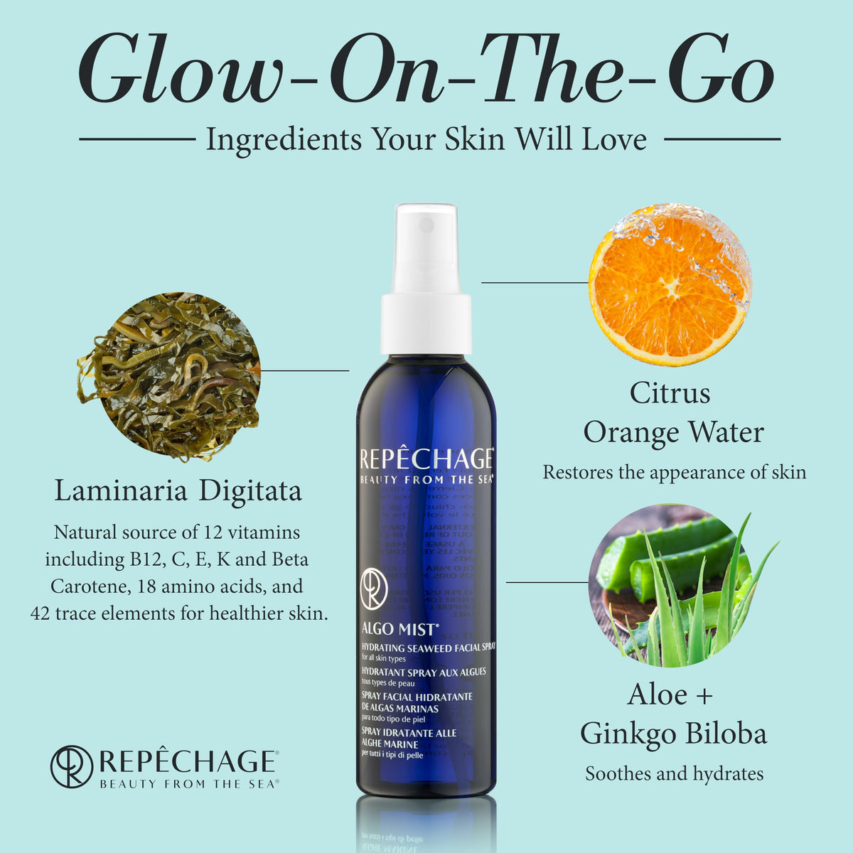 Hydrating Seaweed Facial Spray with Aloe and Vitamin C, 6 fl oz A47004