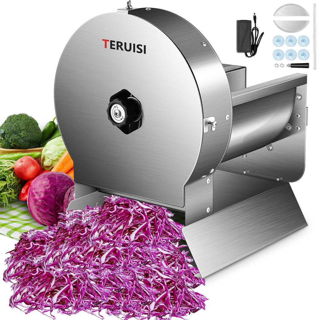 Electric Vegetable Slicer, Stainless Steel 2 IN 1 Manual & Electric Food Slicer P215