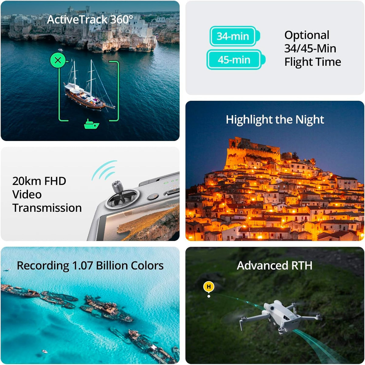 Folding Drone with 4K HDR Camera, Under 249g, 3 Batteries H76928