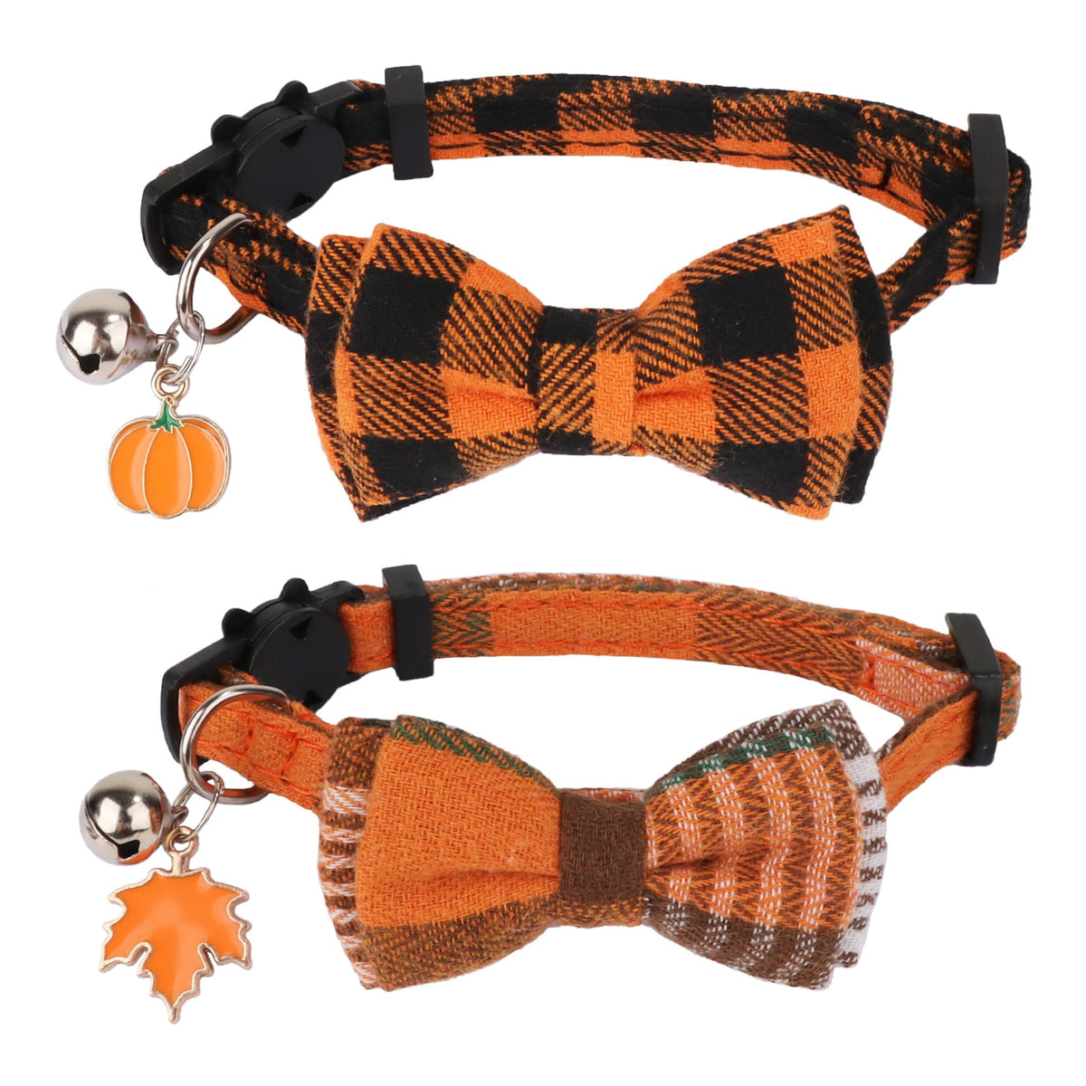 Orange Plaid Cat Collar M716