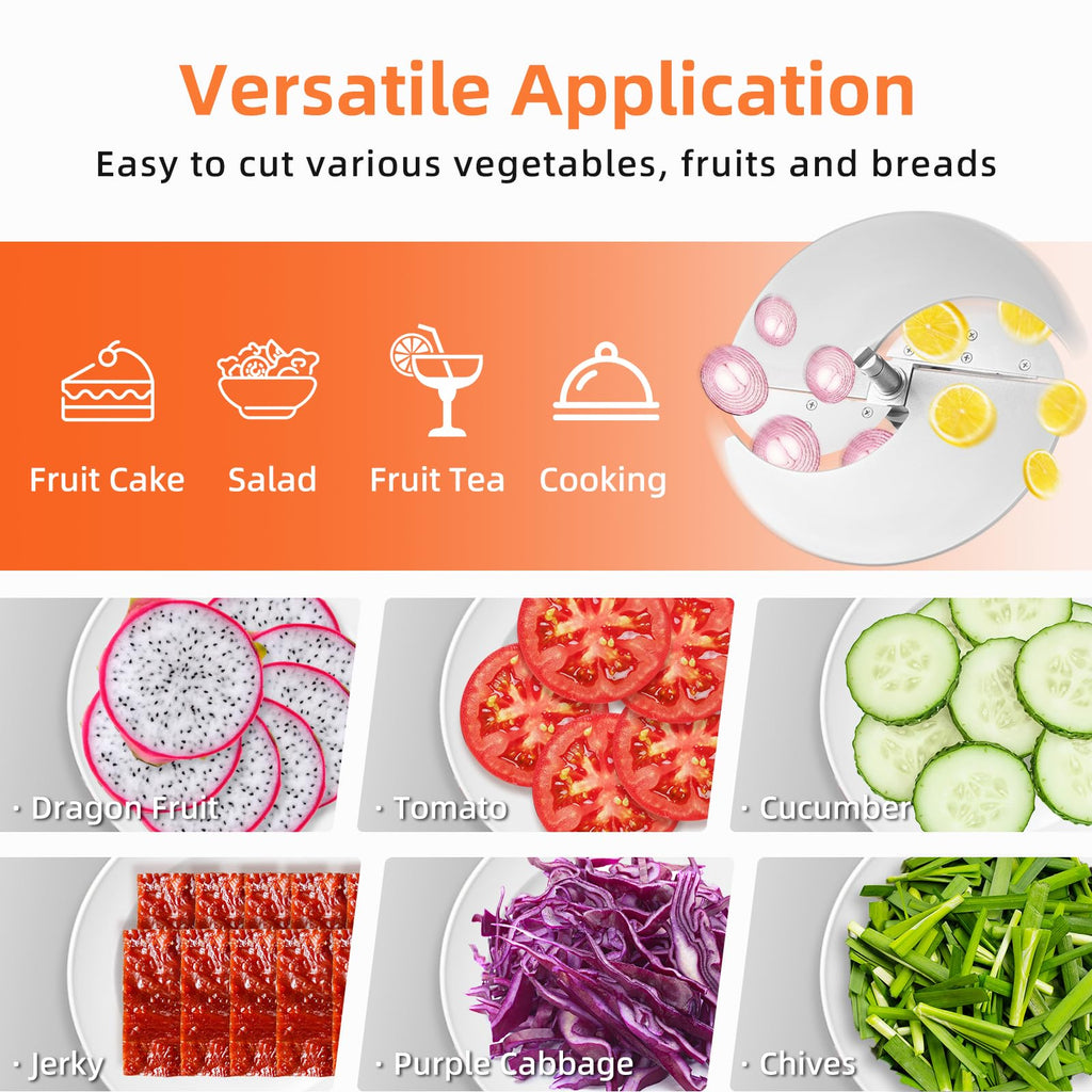 Electric Vegetable Slicer, Stainless Steel 2 IN 1 Manual & Electric Food Slicer P215