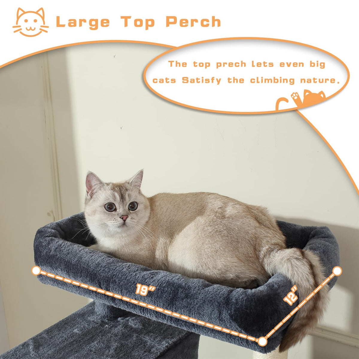 70-Inch Large Cat Tree Tower with Hammock, Scratching Post, Condo, Dark Gray M110