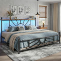 King Size Metal Platform Bed Frame with LED Lights V533