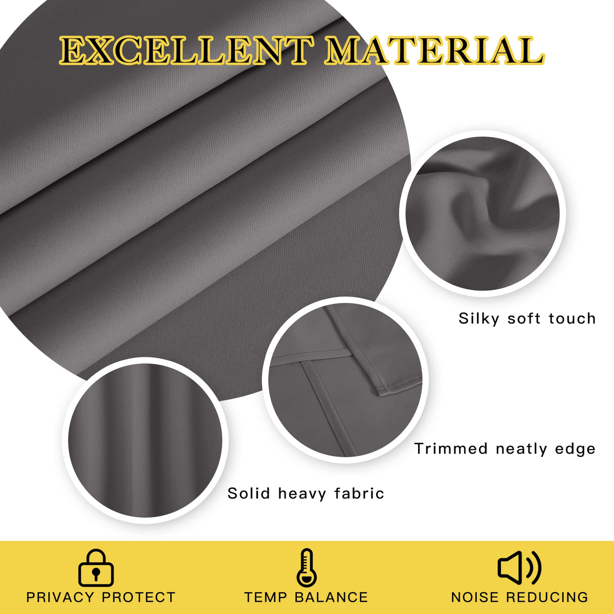 Grey Blackout Curtains 84 inch 1 Panel S624942