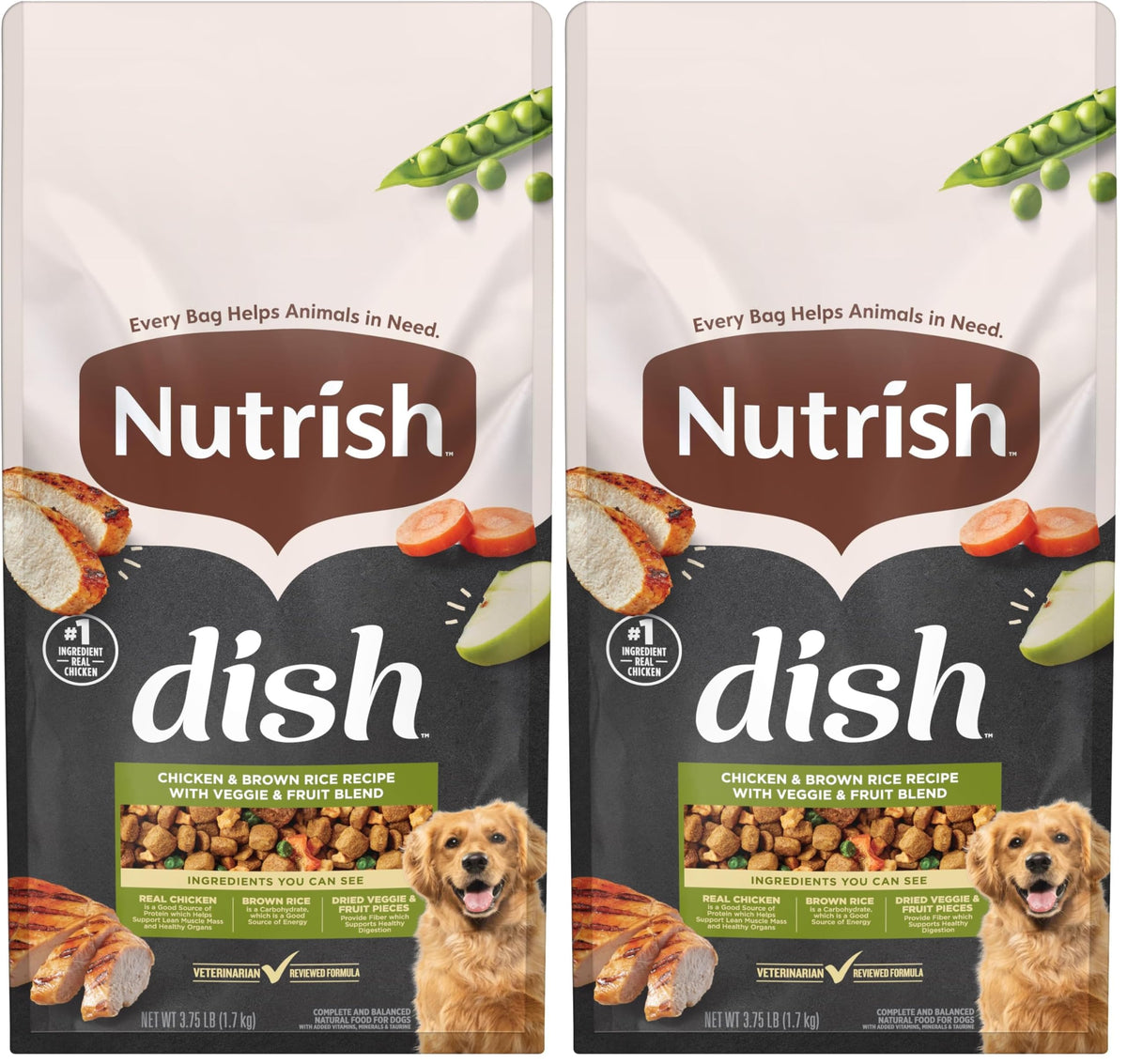 Natural Dry Dog Food Chicken & Brown Rice 3.75 Pound Bag Pack of 2 G635921