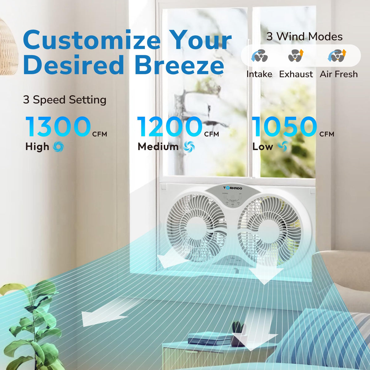 9 Inch 3-Speed White Window Fan B7656