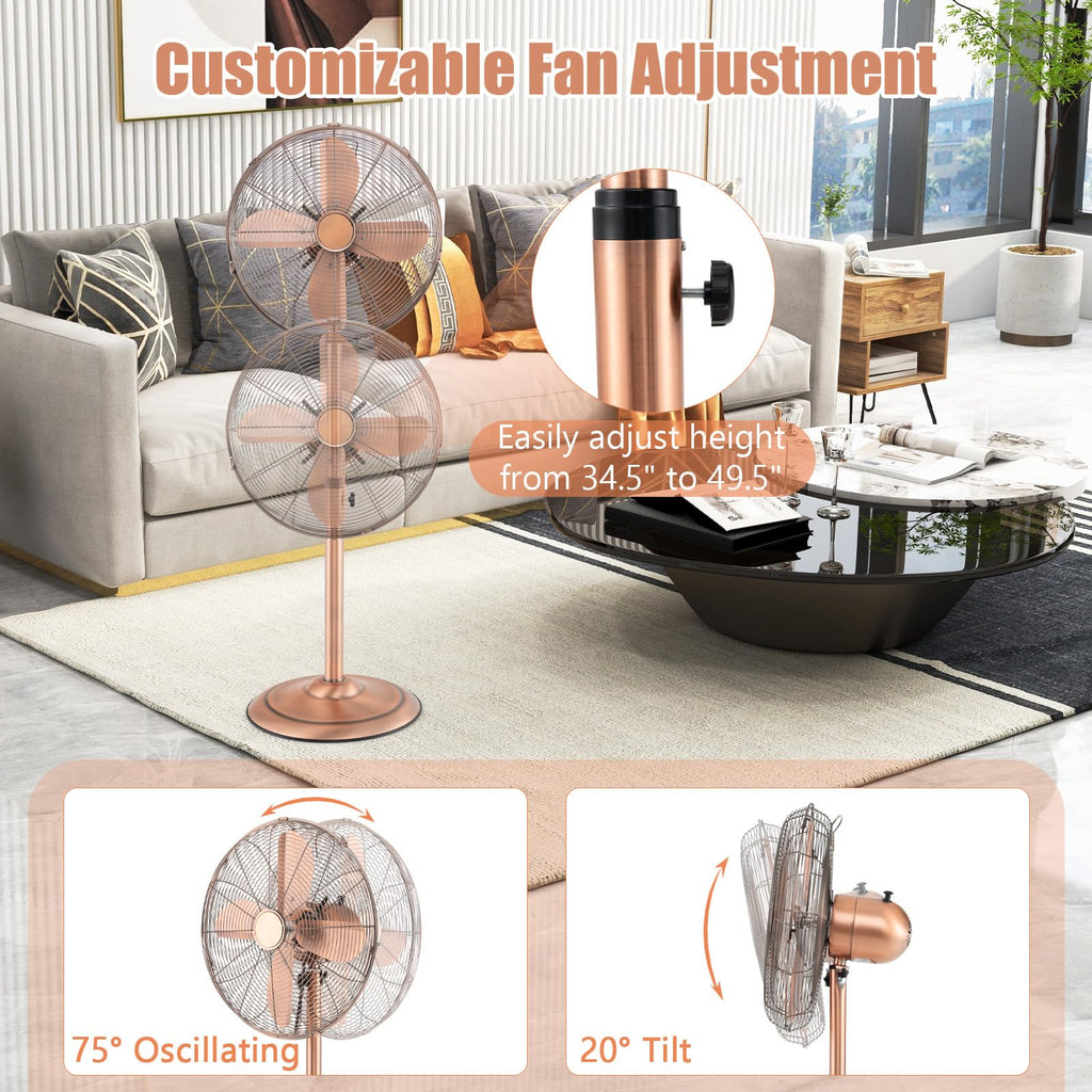 16" Metal Pedestal Fan with Adjustable Height T170498