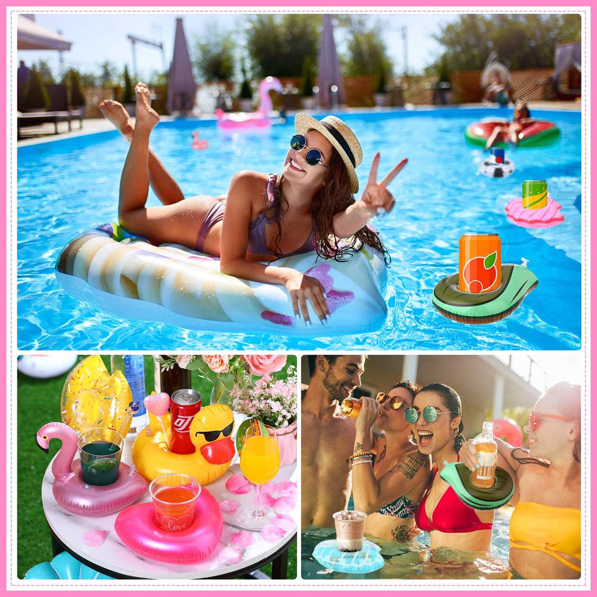 102 Pcs Inflatable Drink Holders with Air Pump N41425