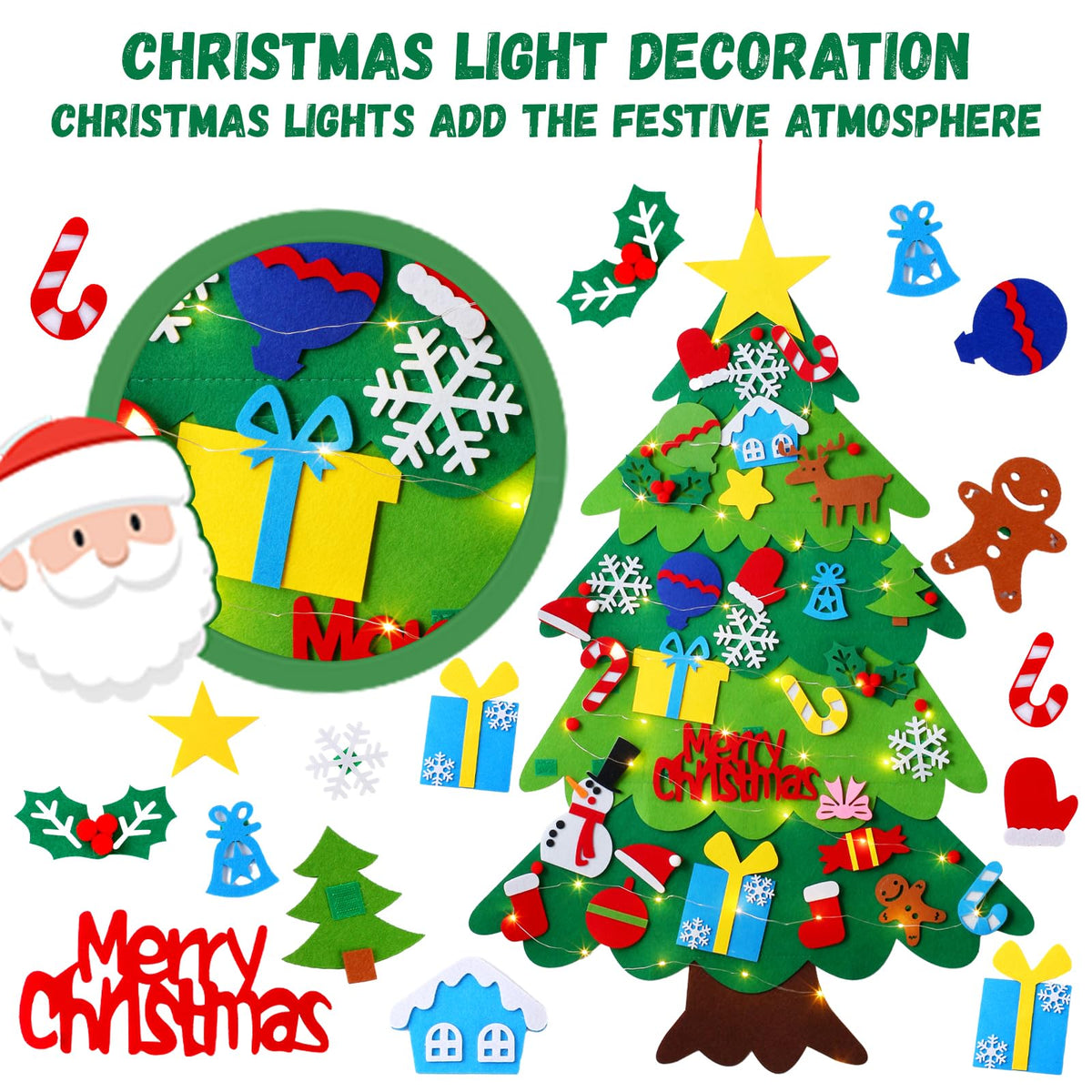 Felt Christmas Tree with 34 Ornaments F341870
