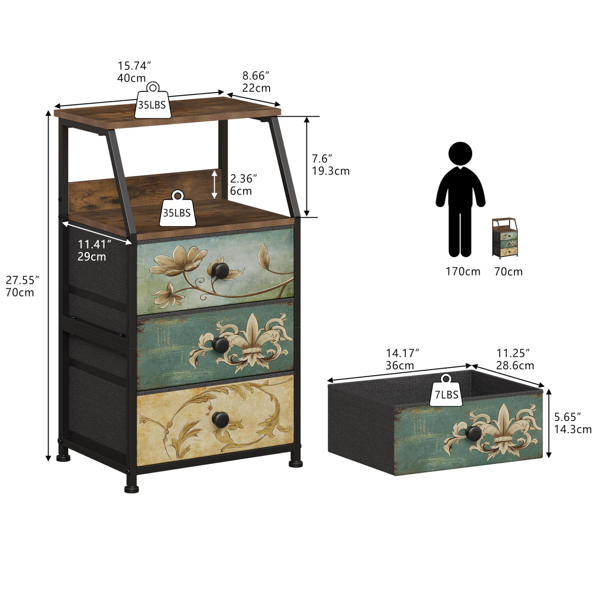 Fabric Drawers Dresser Storage Tower T73819