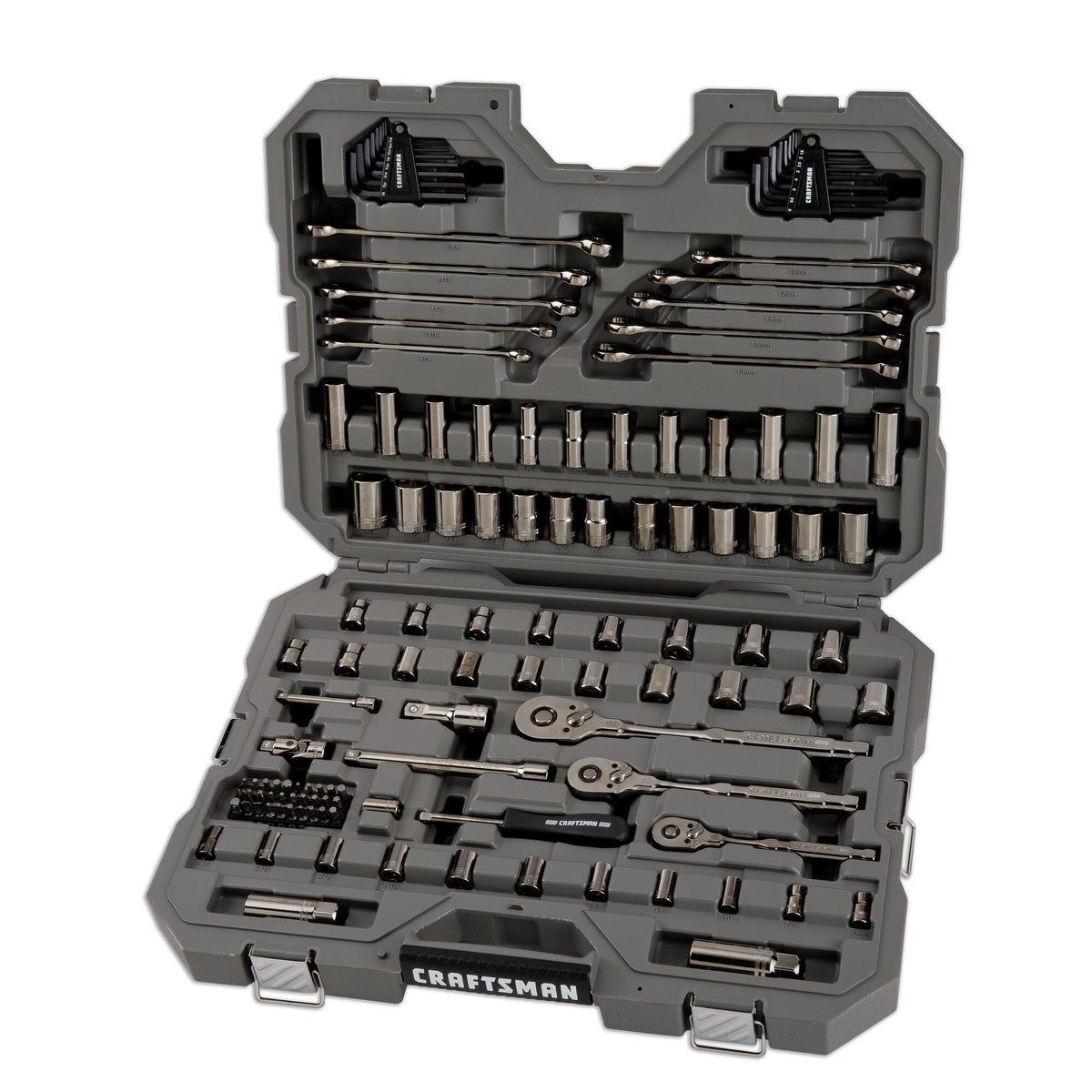 121-Piece Gunmetal Chrome Mechanics Tool Set with Hard Case H76269