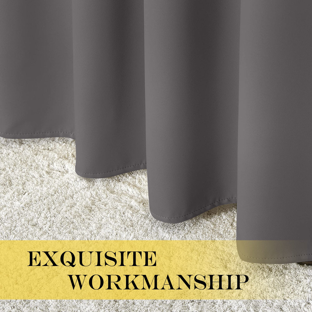 Grey Blackout Curtains 84 inch 1 Panel S624942