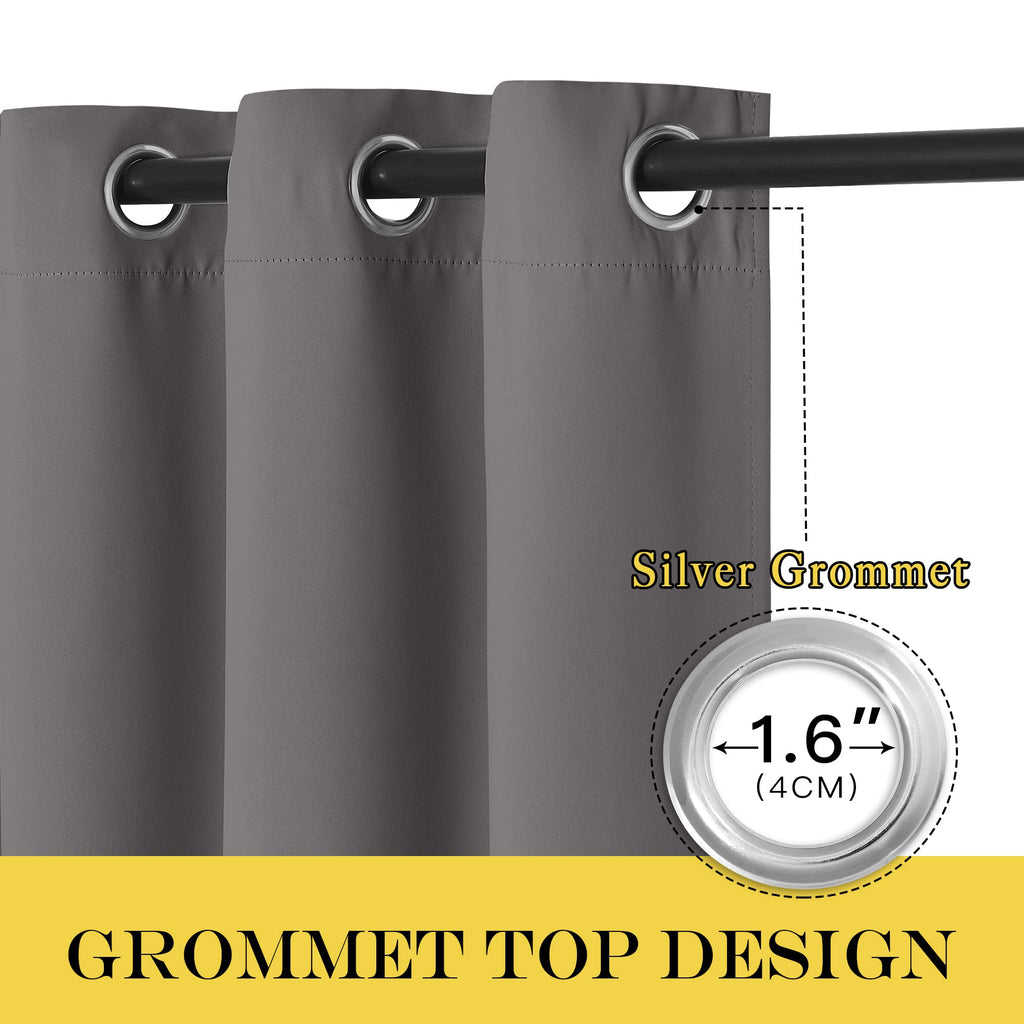 Grey Blackout Curtains 84 inch 1 Panel S624942