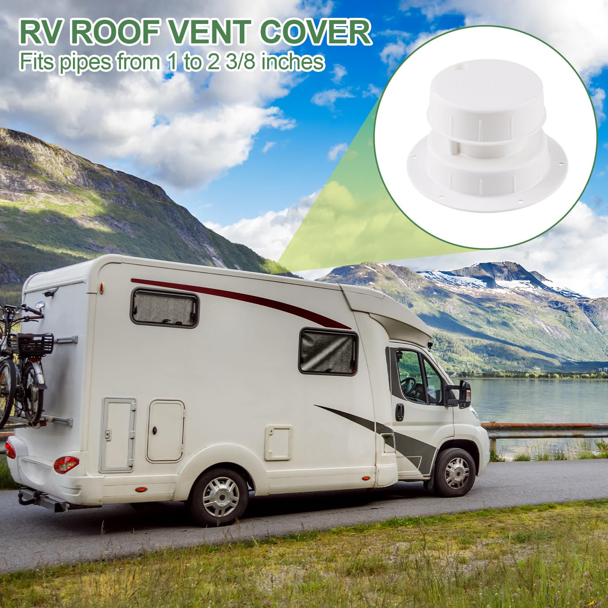 RV Plumbing Vent Covers with Screws, 2 Pack M83728