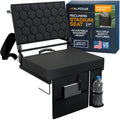 Extra Wide Folding Reclining Stadium Seat with Cup Holder and Storage Pockets K2691