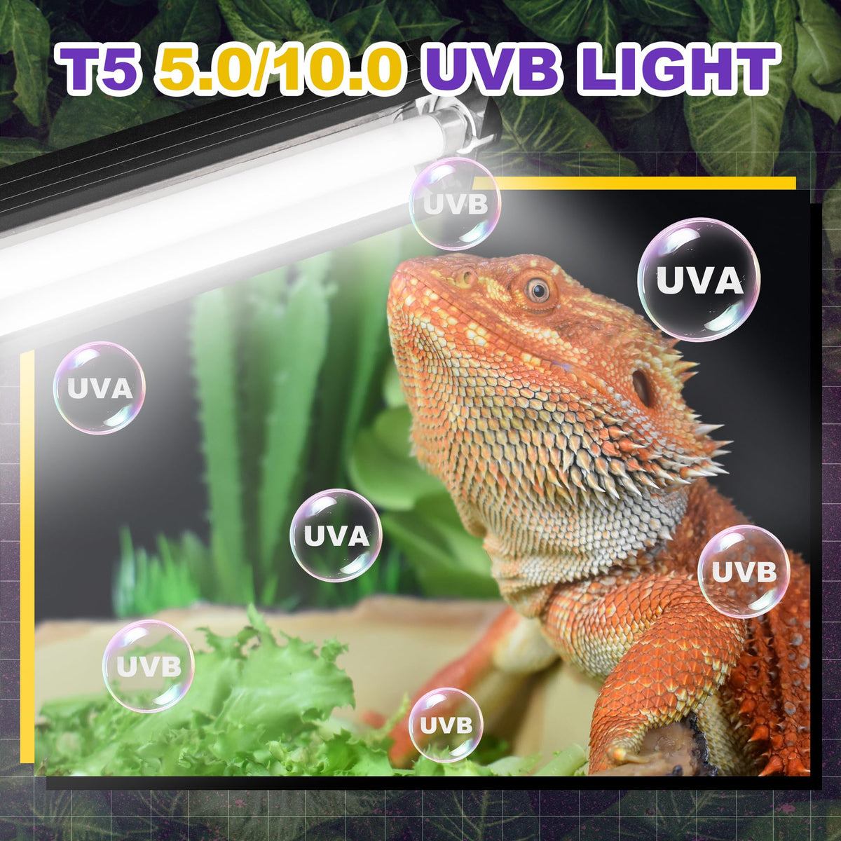 8W T5 HO UVB Fluorescent Light Fixture Combo Kit J35131
