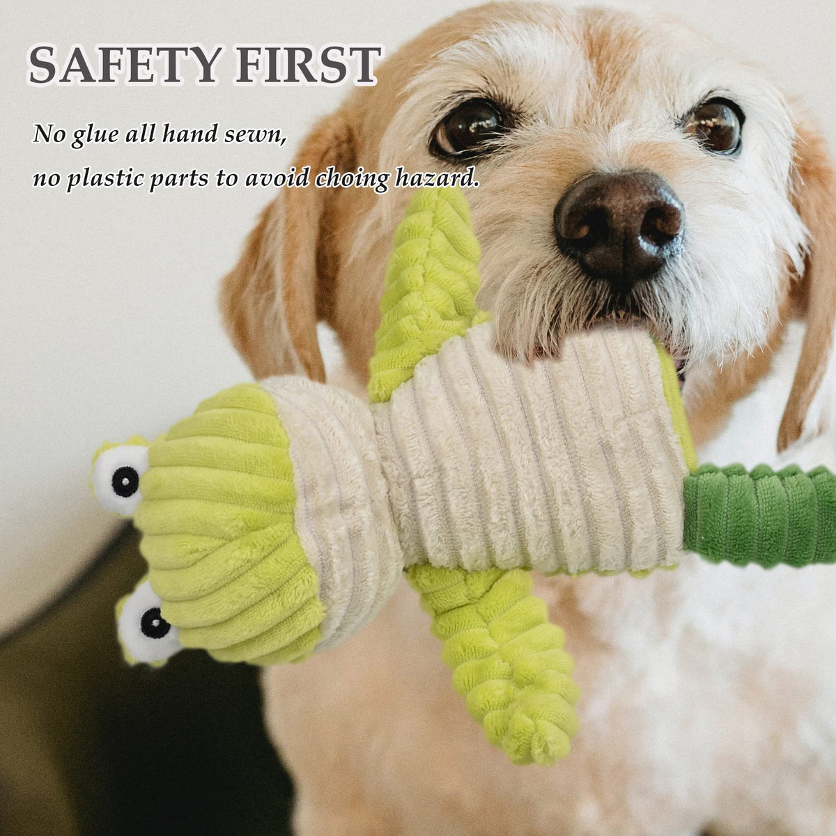 5 Pack Stuffed Squeaky Plush Dog Toys H50905