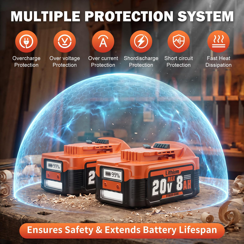 8.0Ah Replacement Battery with LCD Screen Q52508