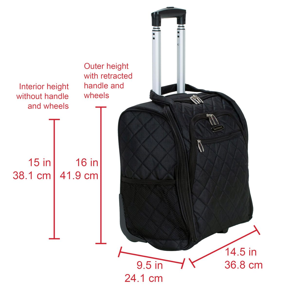 Black Wheeled Underseater Carry-On Luggage V460813