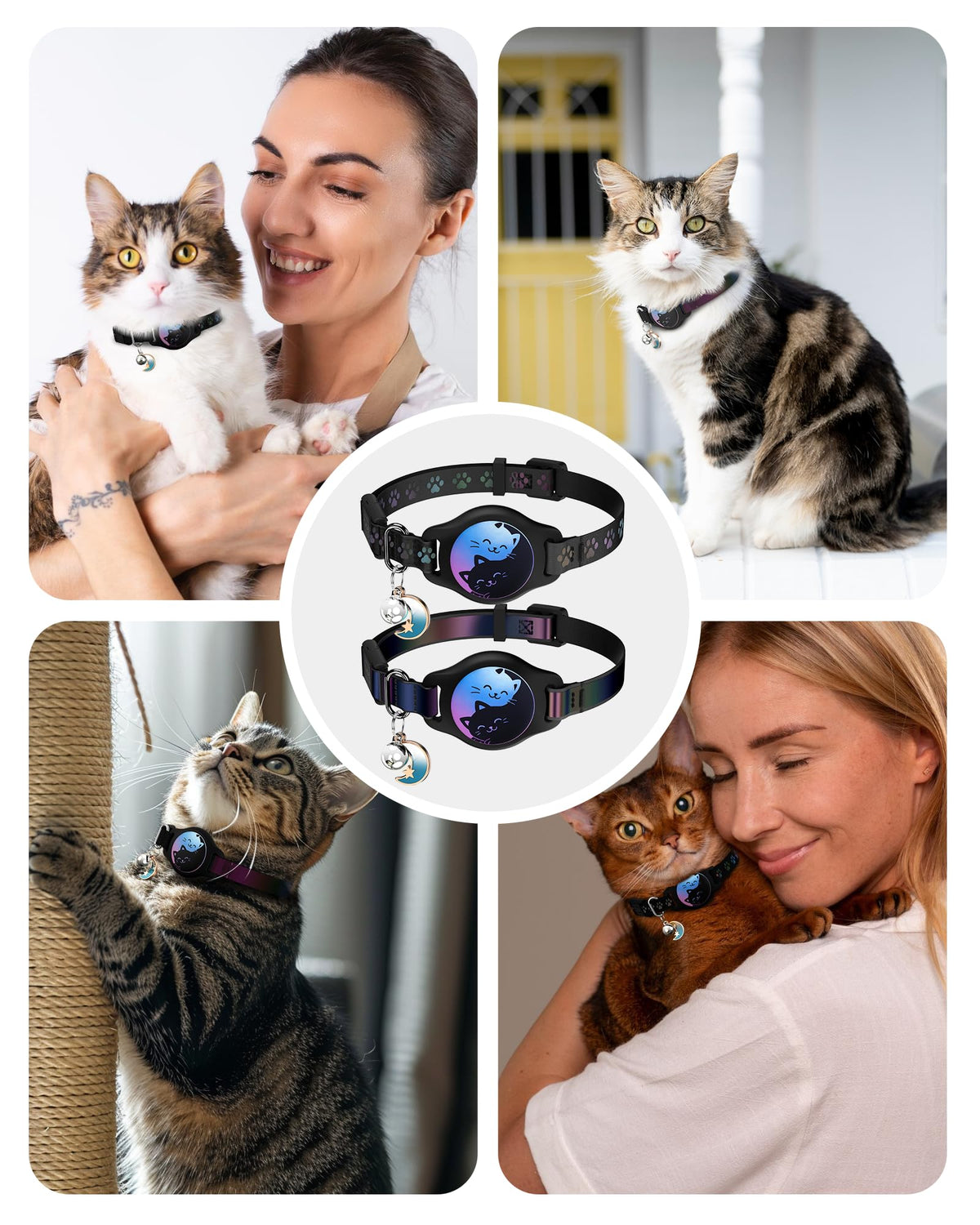 Cat Collar with AirTag Holder 2 Pack Z3010