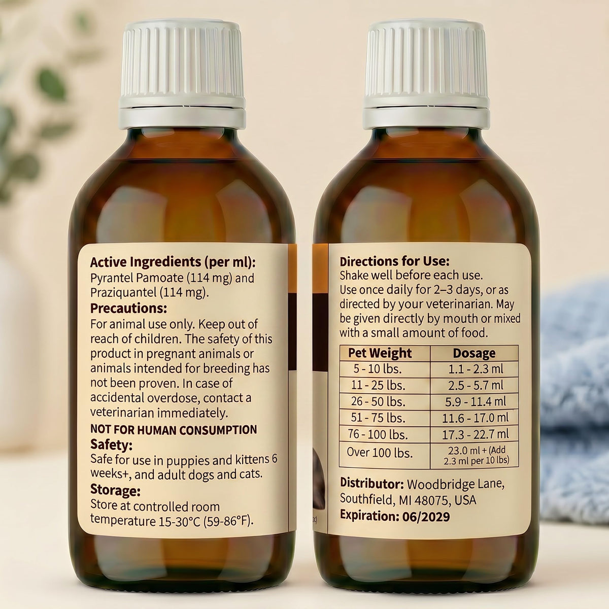 7-Way Dewormer Liquid for Dogs & Cats, 3.38 fl oz A9090