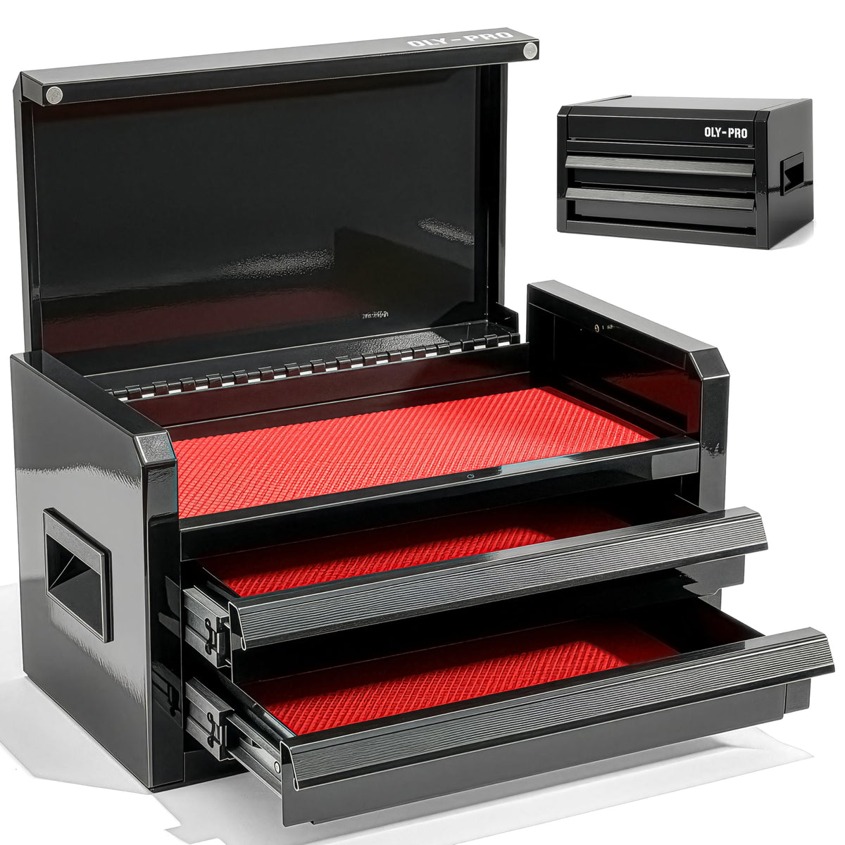 Black 2 Drawer Steel Tool Box Y7245