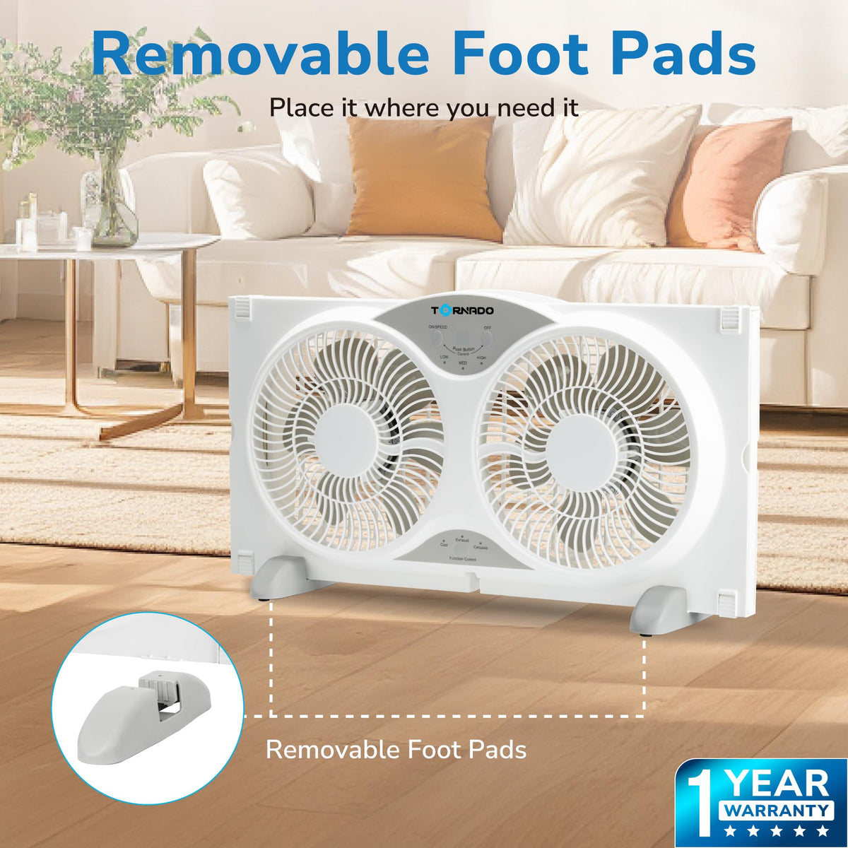 9 Inch 3-Speed White Window Fan B7656