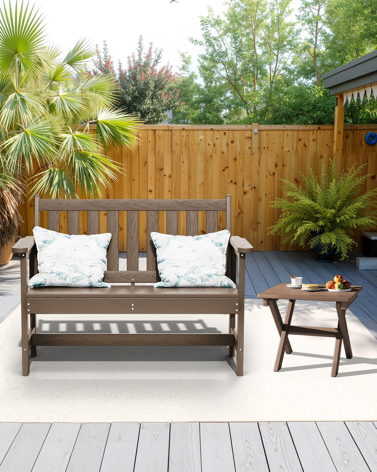Small Folding Outdoor Side Table Set of 2 Brown E242
