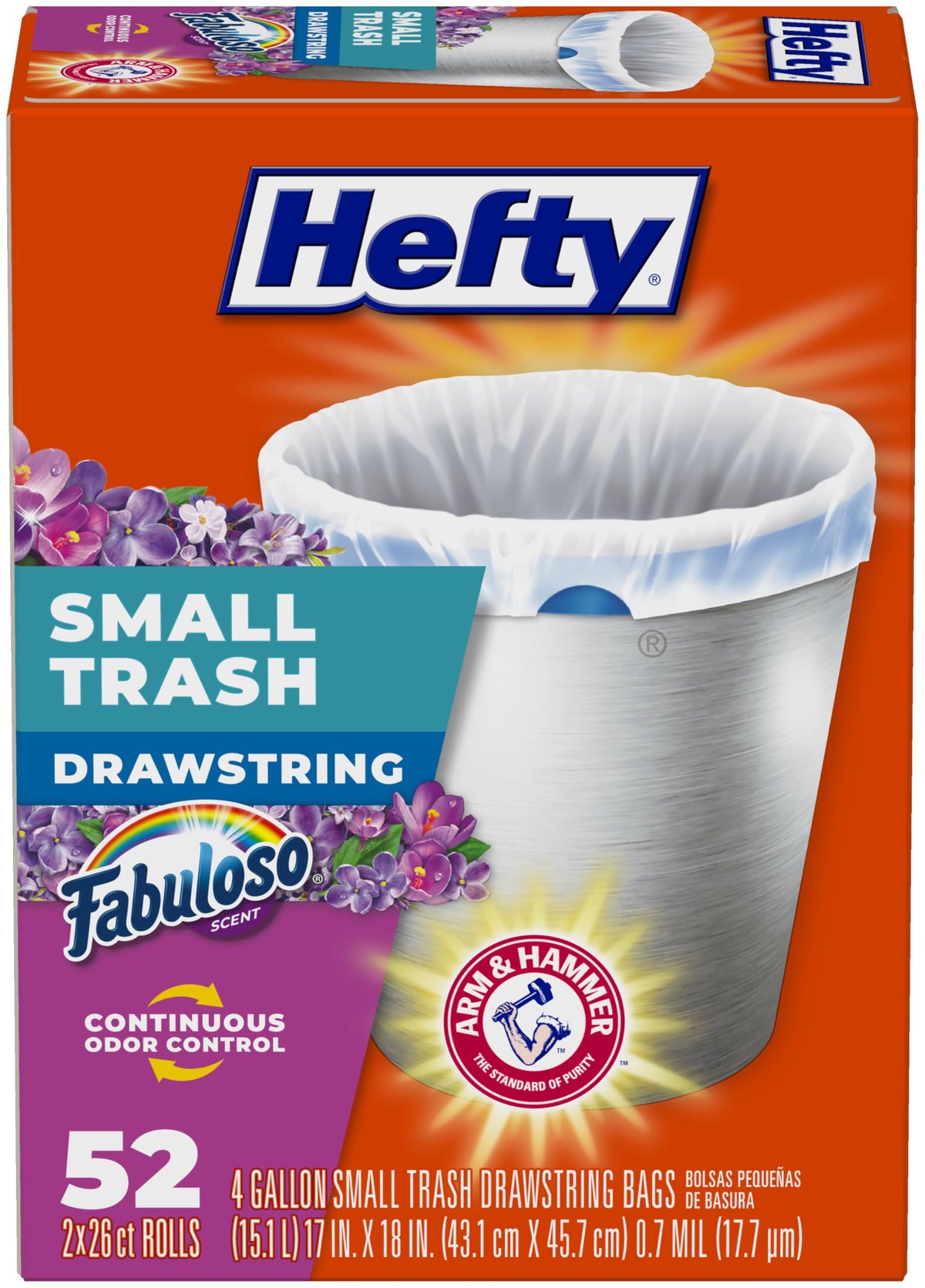 4 Gallon Lavender Scent Trash Bags 52ct U185
