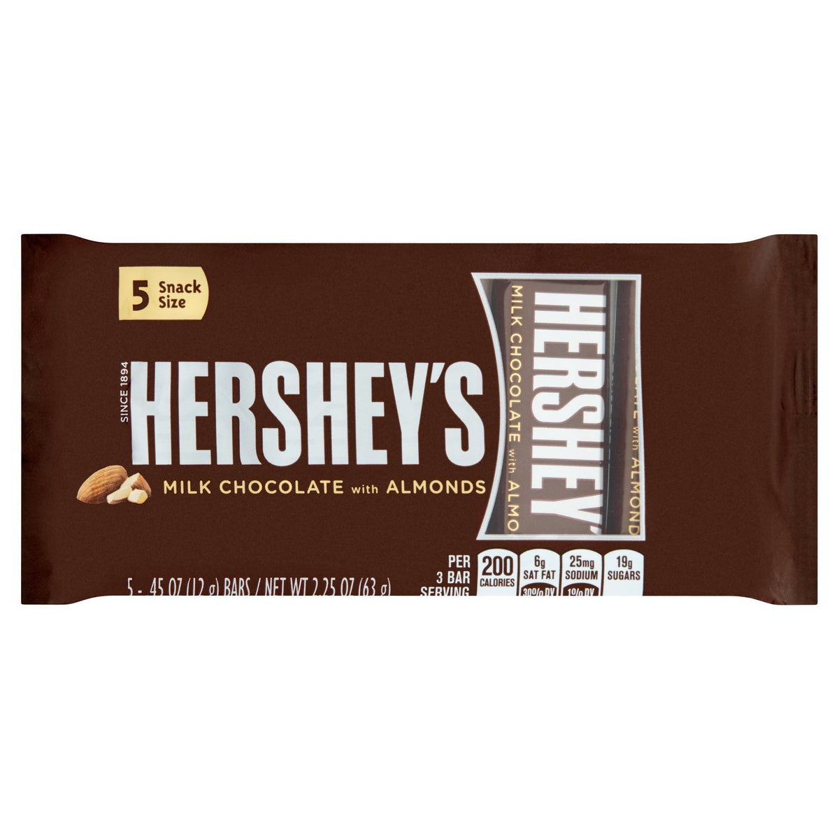 Milk Chocolate with Almonds Snack Size 2.25 oz W346