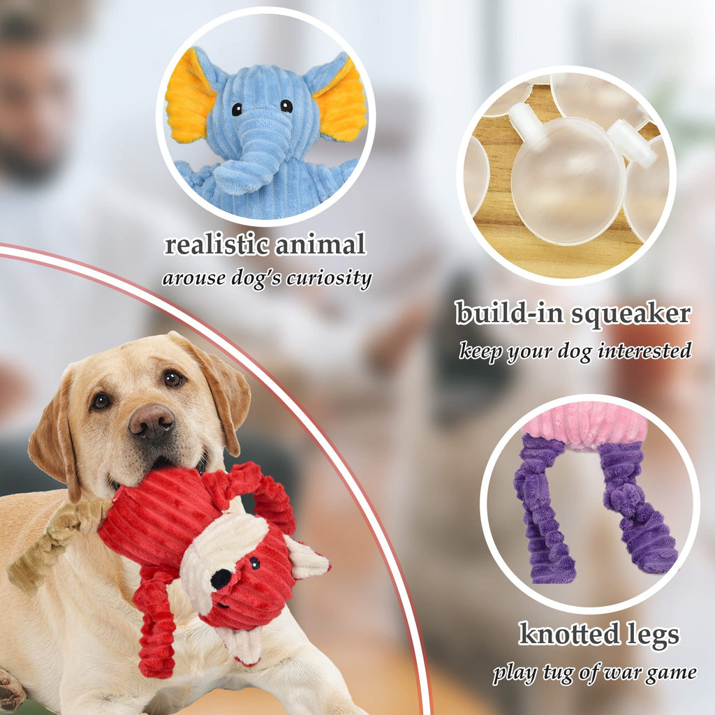 5 Pack Stuffed Squeaky Plush Dog Toys H50905