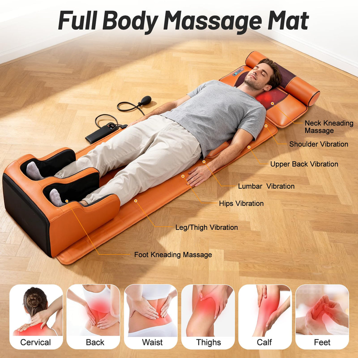 Full Body Massage Mat with Calf Vibration and Foot Massager A805
