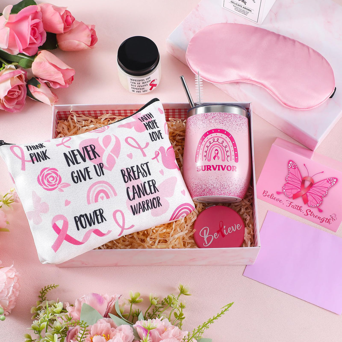 8 Pcs Breast Cancer Basket C5098