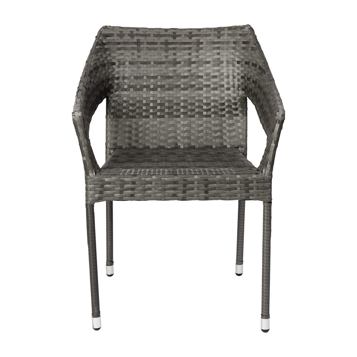 Gray PE Rattan Patio Dining Chair 2-Pack W926