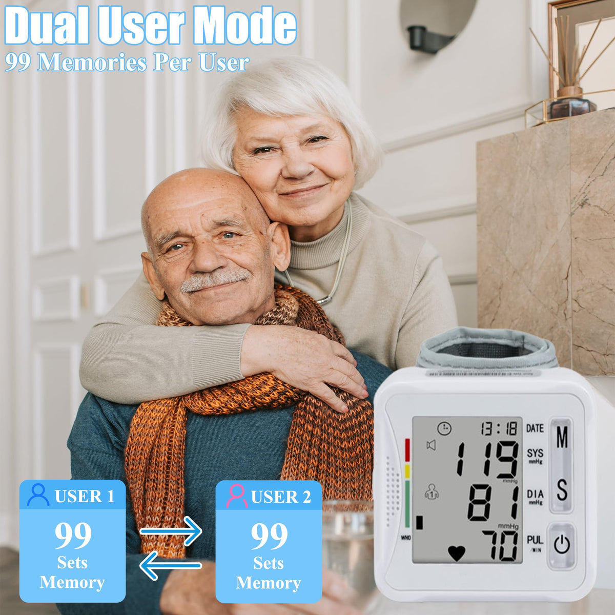 Wrist Blood Pressure Monitor with Carrying Case B902127