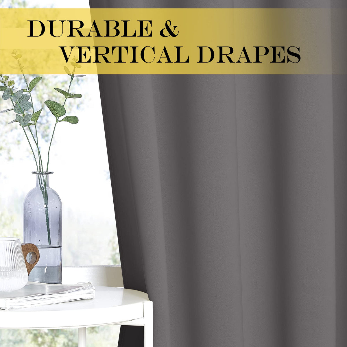 Grey Blackout Curtains 84 inch 1 Panel S624942