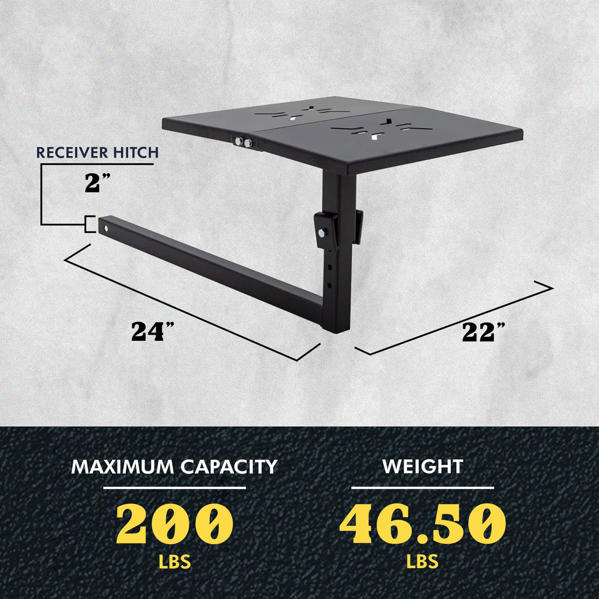 Folding Hitch-Mounted Steel Work Bench P670
