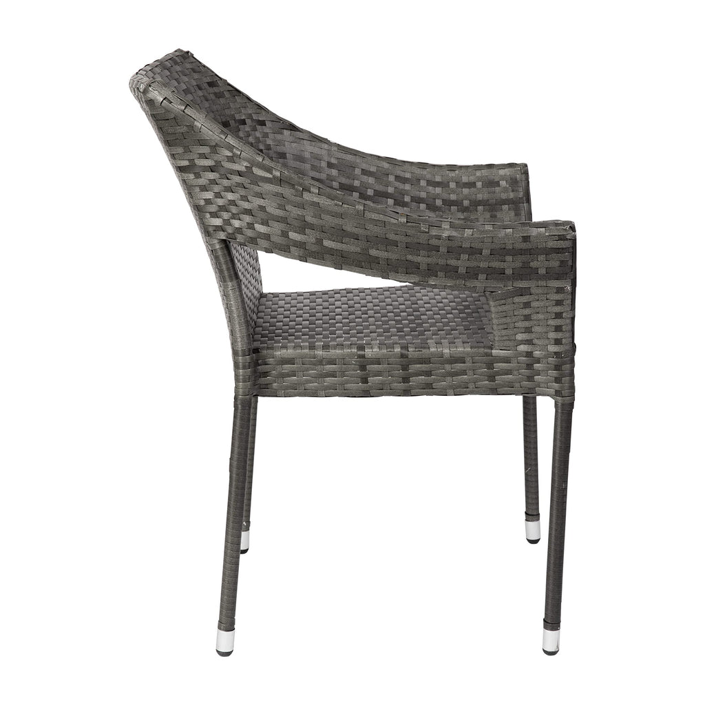 Gray PE Rattan Patio Dining Chair 2-Pack W926