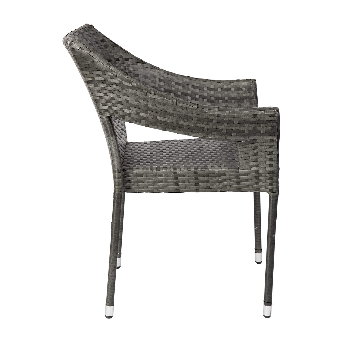 Gray PE Rattan Patio Dining Chair 2-Pack W926