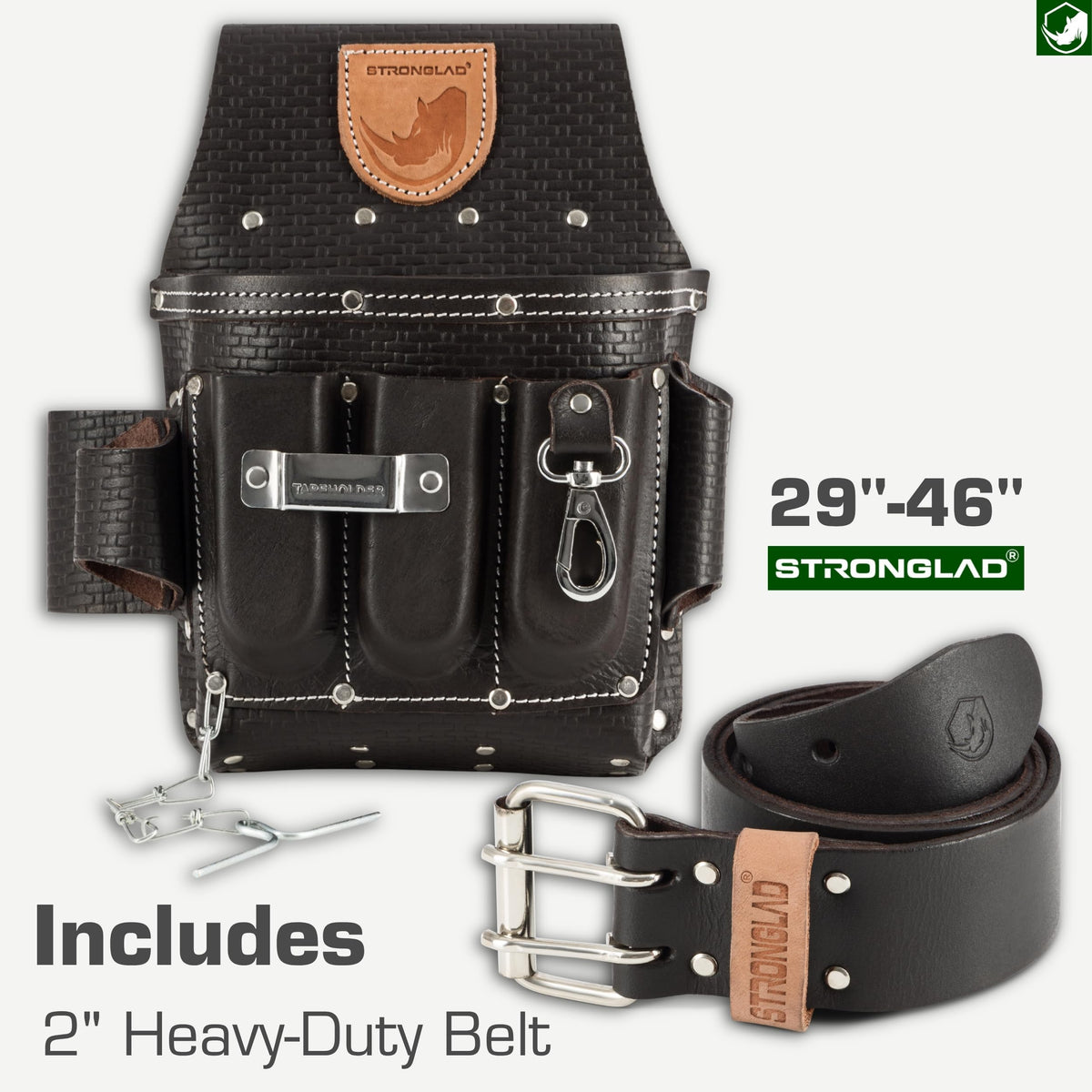 Heavy Duty 13-Pocket Top Grain Leather Tool Belt E541731