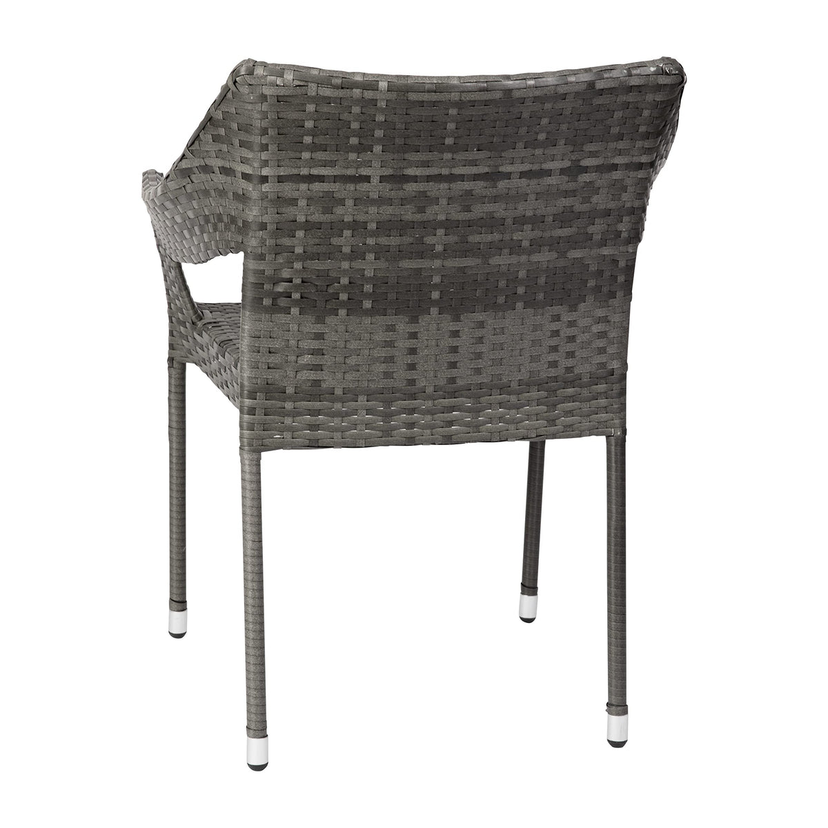Gray PE Rattan Patio Dining Chair 2-Pack W926