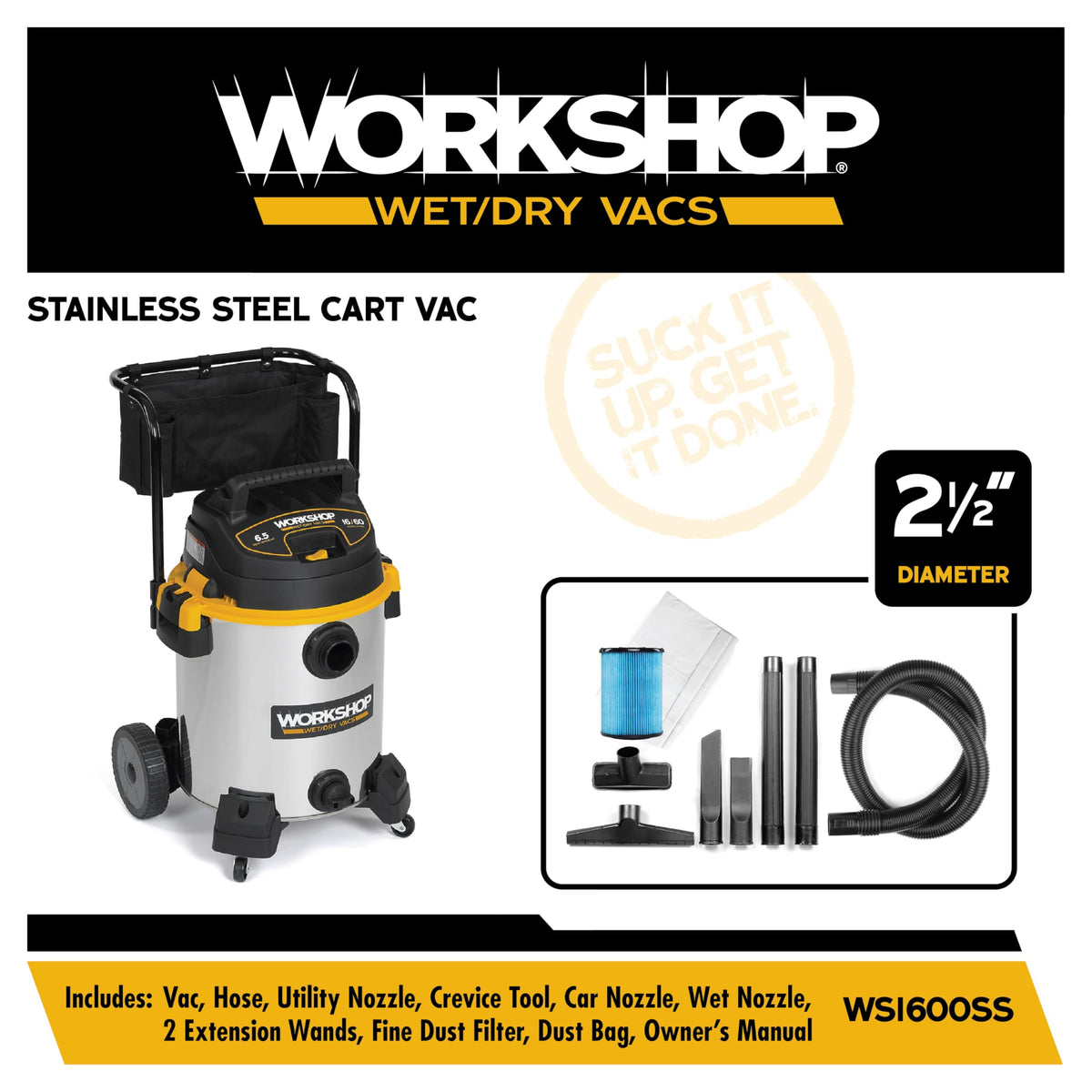 16-Gallon 6.5 Peak HP Wet Dry Vacuum Cleaner U971427