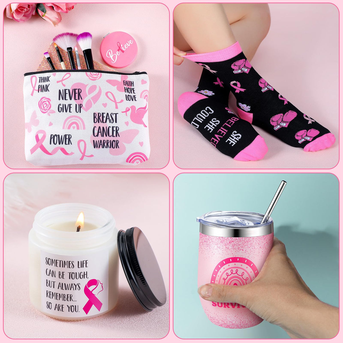 8 Pcs Breast Cancer Basket C5098