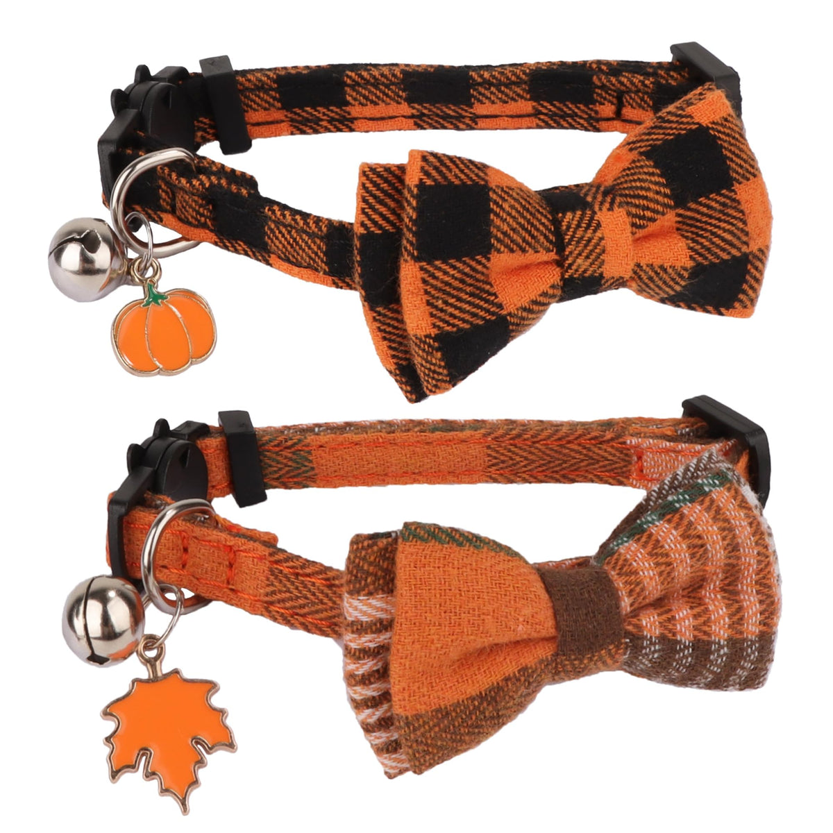 Orange Plaid Cat Collar M716
