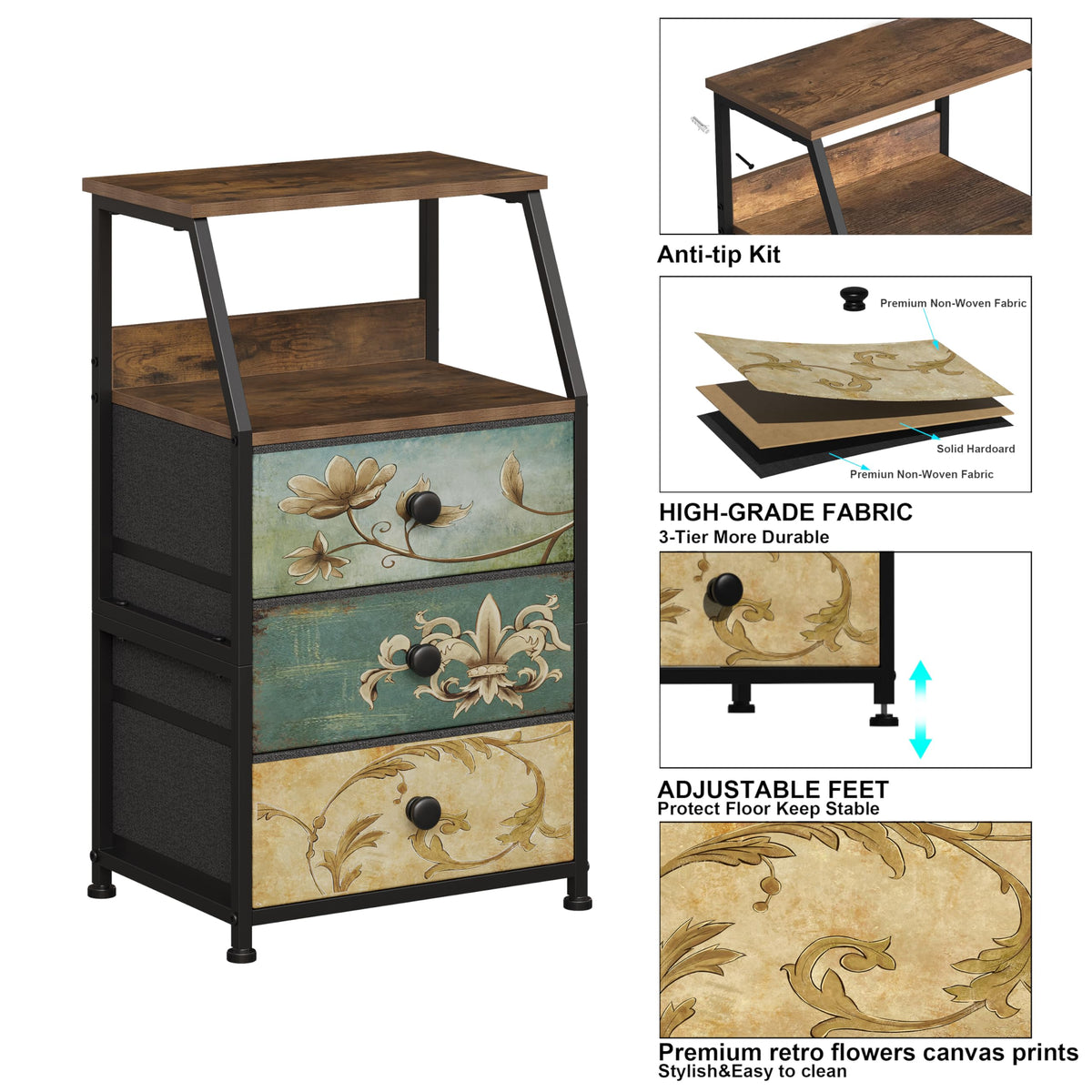 Fabric Drawers Dresser Storage Tower T73819