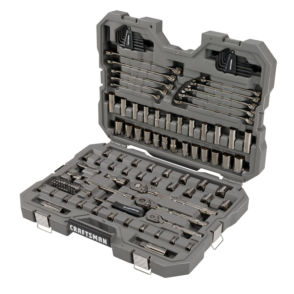 121-Piece Gunmetal Chrome Mechanics Tool Set with Hard Case H76269