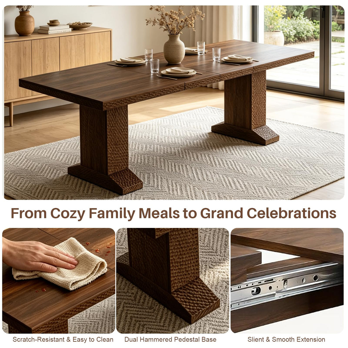 Extendable Dining Table Set for 8 J739