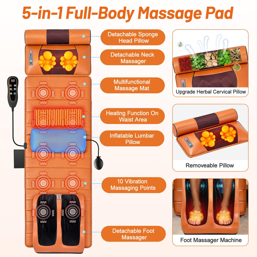 Full Body Massage Mat with Calf Vibration and Foot Massager A805