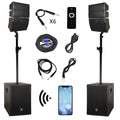 4000W PA Speaker System Combo Set with Two 12 Inch Subwoofers and 8 Line Array Speakers G473
